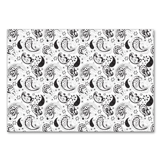 Black & White Paisley Pattern –Elegant Textile Art テーブルナンバー (裏面)
