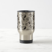 Black & White Paisley Pattern –Elegant Textile Art トラベルマグ (中央)