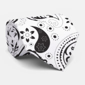 Black & White Paisley Pattern –Elegant Textile Art ネクタイ (ロール)