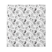 Black & White Paisley Pattern –Elegant Textile Art ノートパッド (正面)