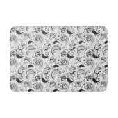 Black & White Paisley Pattern –Elegant Textile Art バスマット (正面)