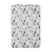 Black & White Paisley Pattern –Elegant Textile Art バスマット (正面縦)