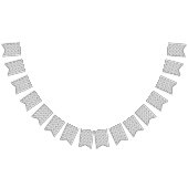 Black & White Paisley Pattern –Elegant Textile Art バンティングフラッグ (全)