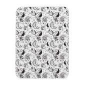 Black & White Paisley Pattern –Elegant Textile Art マグネット (縦)