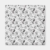 Black & White Paisley Pattern –Elegant Textile Art マグネット (正面)