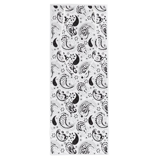 Black & White Paisley Pattern –Elegant Textile Art ワインギフトバッグ (裏面)