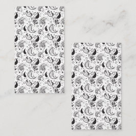 Black & White Paisley Pattern –Elegant Textile Art 予約カード