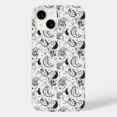 Black & White Paisley Pattern –Elegant Textile Art Case-Mate iPhoneケース (裏面)