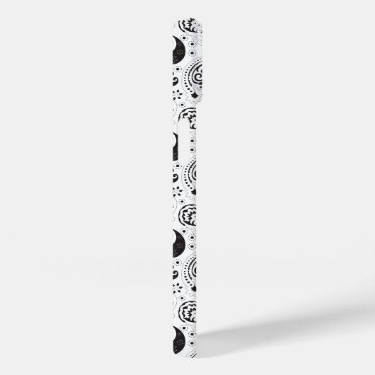 Black & White Paisley Pattern –Elegant Textile Art Case-Mate iPhoneケース (裏面 / 右)