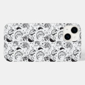 Black & White Paisley Pattern –Elegant Textile Art Case-Mate iPhoneケース (裏面 (横))