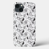 Black & White Paisley Pattern –Elegant Textile Art Case-Mate iPhoneケース (裏面)