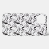 Black & White Paisley Pattern –Elegant Textile Art Case-Mate iPhoneケース (裏面 (横))