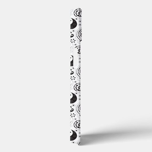 Black & White Paisley Pattern –Elegant Textile Art Case-Mate iPhoneケース (裏面 / 右)
