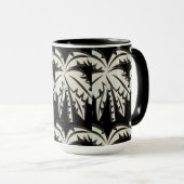 Black-White Palms Digital マグカップ (正面右)