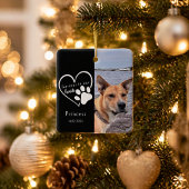 Black White Paw Print Pet Memory Photo Keepsake セラミックオーナメント
