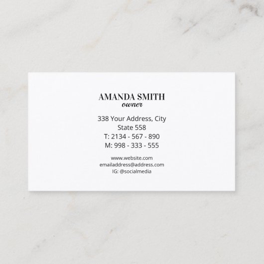 Black & White Paw Prints Dog Groomer Business Card 名刺 (裏面)