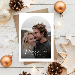 Black & White Peace On Earthクリスマスアーチ写真 シーズンカード