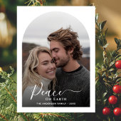 Black & White Peace On Earthクリスマスアーチ写真 シーズンカード