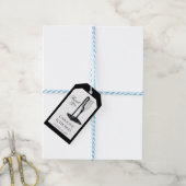 Black & White Pearl Champagne Glass Wedding ギフトタグ (より糸付き)