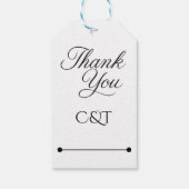 Black & White Pearl Champagne Glass Wedding ギフトタグ (裏面)