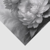 Black White Peony Floral Decoupage 薄葉紙 (詳細)
