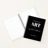 Black White Personalized Script Name Sketchbook ノートブック (内部)