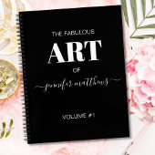 Black White Personalized Script Name Sketchbook ノートブック