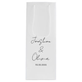 Black & White Personalized Wedding Party Wine Bag ワインギフトバッグ