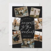 Black & White Photo Collage Graduation 招待状 (正面)