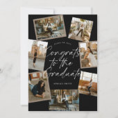 Black & White Photo Collage Graduation 案内状 (正面)