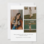 Black & White Photo Collage Graduation 案内状 (裏面)