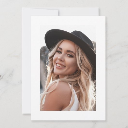 Black White Photo Graduation Party 招待状 (裏面)