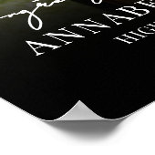 Black White Photo Graduation Party Sign ポスター (角)