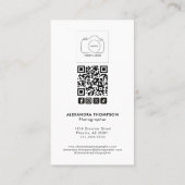 Black White Photo Photographer Business Card 名刺 (裏面)