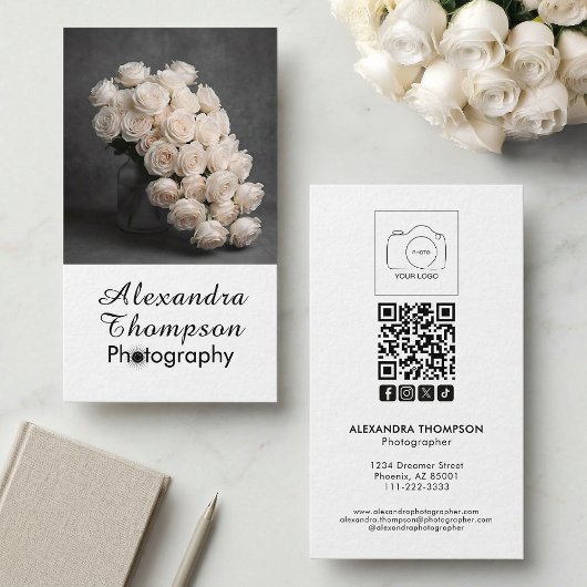 Black White Photo Photographer Business Card 名刺