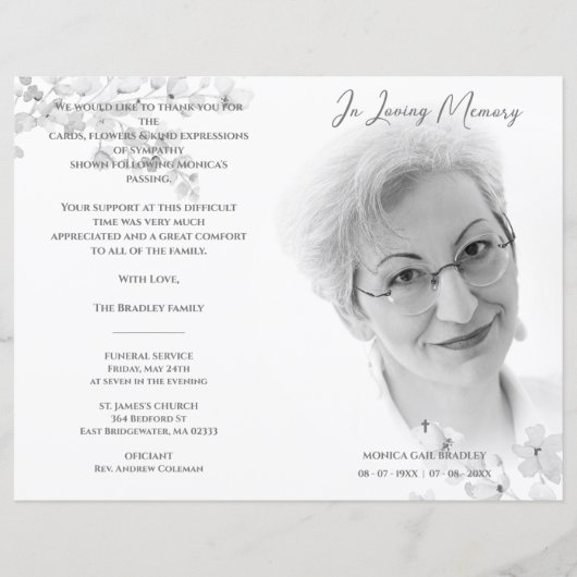 Black & White Photo Remembrance Service Dear Ones (正面)