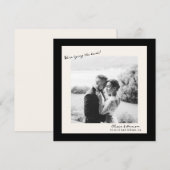 Black White Photo Wedding Save the Date 招待状 (正面/裏面)