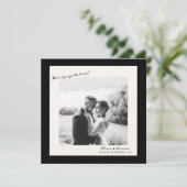 Black White Photo Wedding Save the Date 招待状 (スタンド正面)