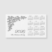 Black White Pine Branch Botanical Calendar 2026 (正面)