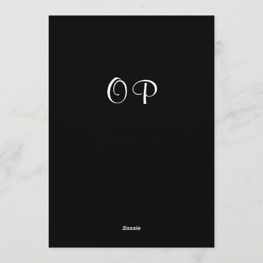 Black White Pine Branch Surprise 70th Birthday 招待状 (裏面)