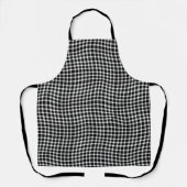 Black White Plaid Checker Seamless Pattern エプロン (正面)