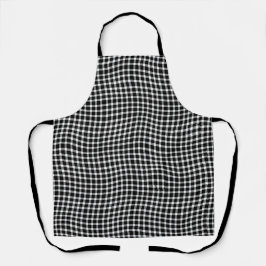 Black White Plaid Checker Seamless Pattern エプロン