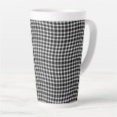 Black White Plaid Checker Seamless Pattern カフェラテマグ (右アングル)