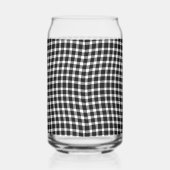 Black White Plaid Checker Seamless Pattern ガラス缶 (右)