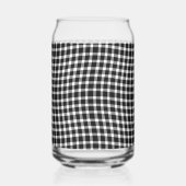Black White Plaid Checker Seamless Pattern ガラス缶 (左)