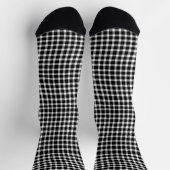 Black White Plaid Checker Seamless Pattern ソックス (上部)