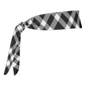 Black White Plaid Checker Seamless Pattern タイヘッドバンド (回転270)