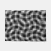 Black White Plaid Checker Seamless Pattern ドアマット (正面)