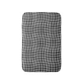 Black White Plaid Checker Seamless Pattern バスマット (正面縦)