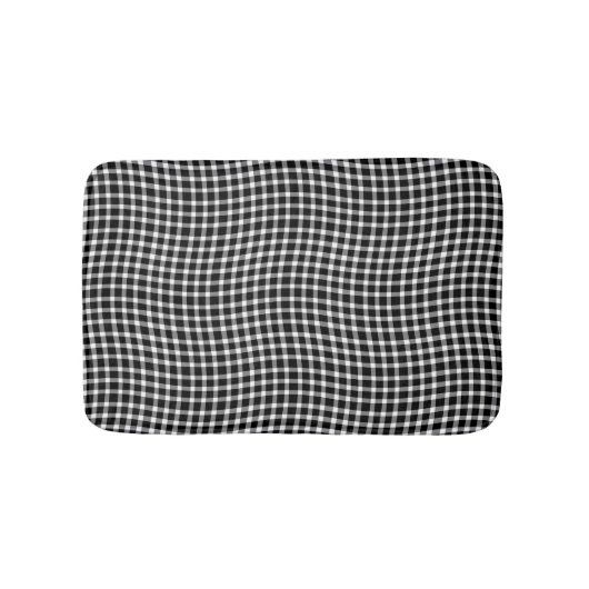 Black White Plaid Checker Seamless Pattern バスマット (正面)